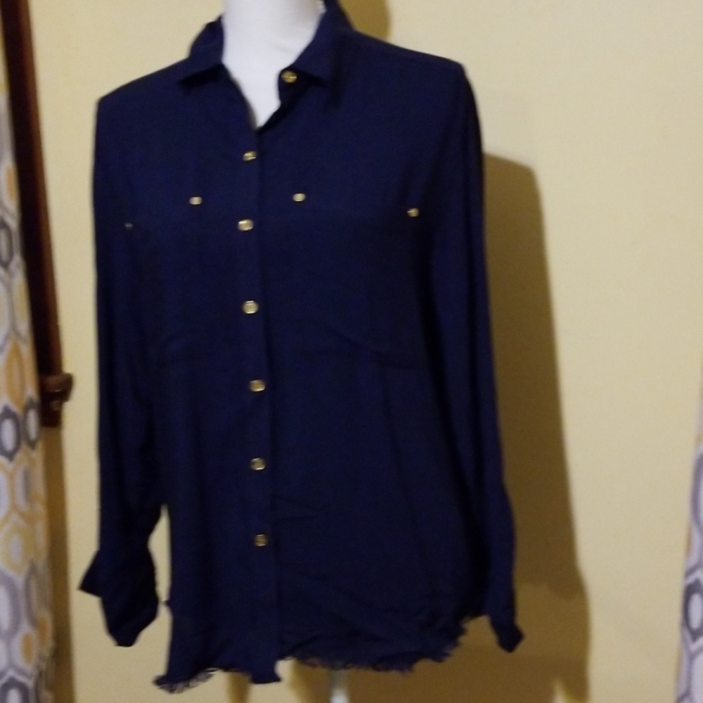 Michael kors true navy blouse